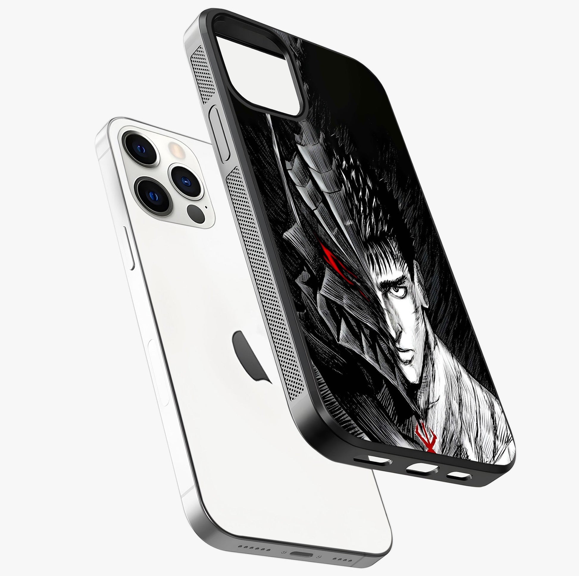 Berserker Blood Oath Glass Case laid diagonally highlighting side profile, edges and glossy glass shine.