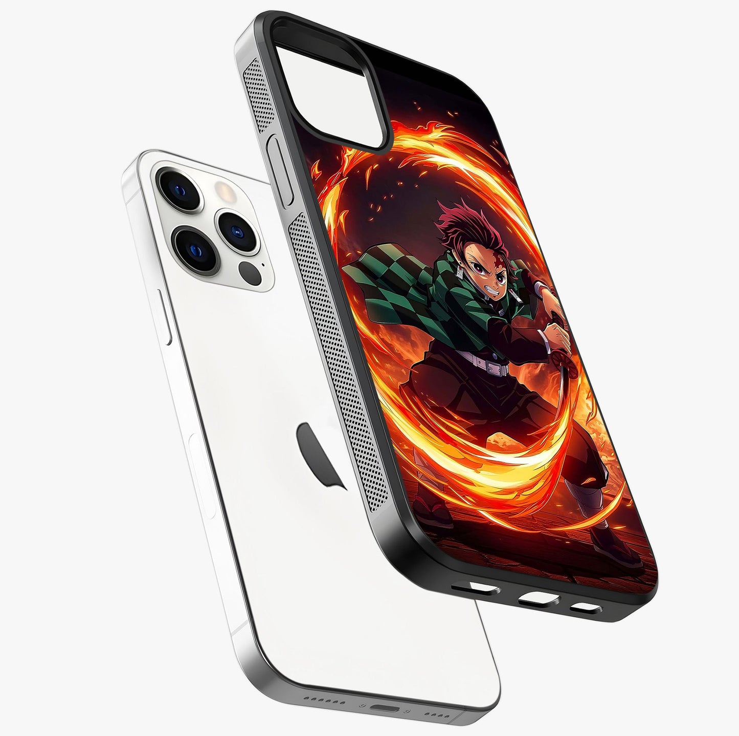 Blazing Sword Resolve Glass Case laid diagonally highlighting side profile, edges and glossy glass shine.