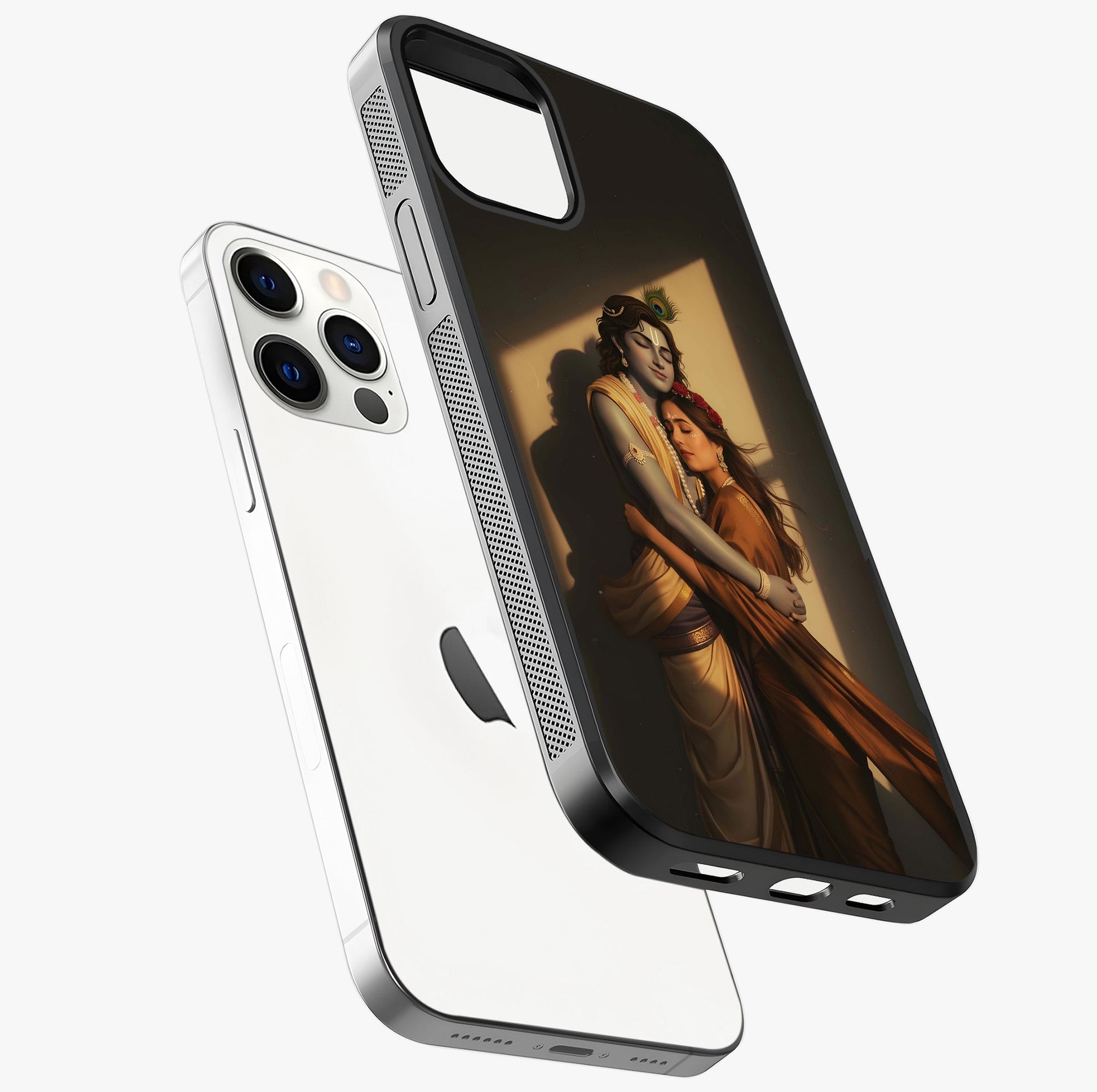 Divine Eternal Love Glass Case laid diagonally highlighting side profile, edges and glossy glass shine.