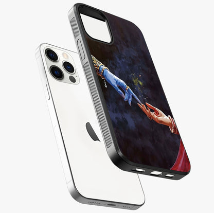 Divine Touch Eternal Glass Case laid diagonally highlighting side profile, edges and glossy glass shine.