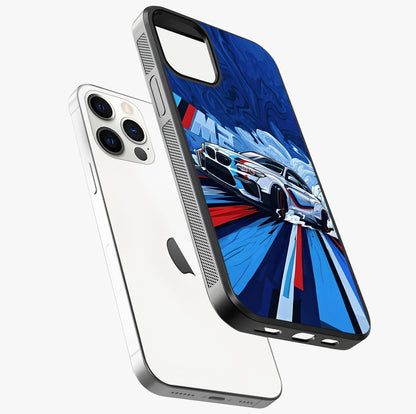 Drift Power Rush Glass Case laid diagonally highlighting side profile, edges and glossy glass shine.