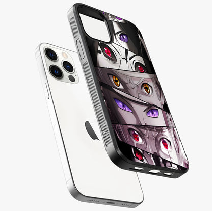 Eyes Of Destiny Glass Case laid diagonally highlighting side profile, edges and glossy glass shine.