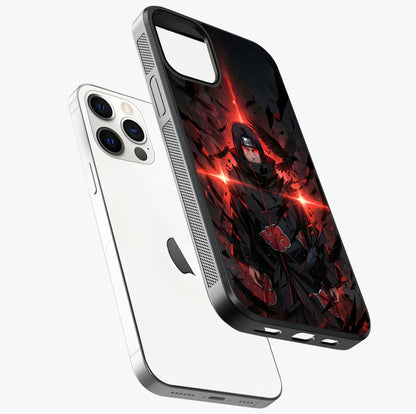 Focused Blade Discipline Glass Case laid diagonally highlighting side profile, edges and glossy glass shine.