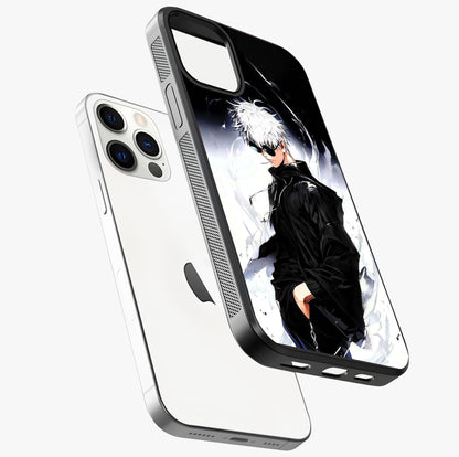 Limitless Shadow King Glass Case laid diagonally highlighting side profile, edges and glossy glass shine.