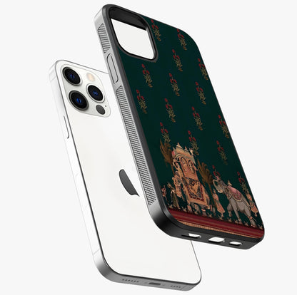Macmerise Glass Case laid diagonally highlighting side profile, edges and glossy glass shine.