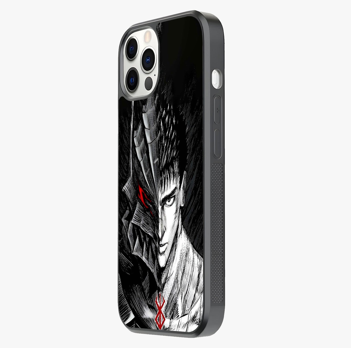 Berserker Blood Oath Glass Case photographed in natural light showing reflective finish and design depth.