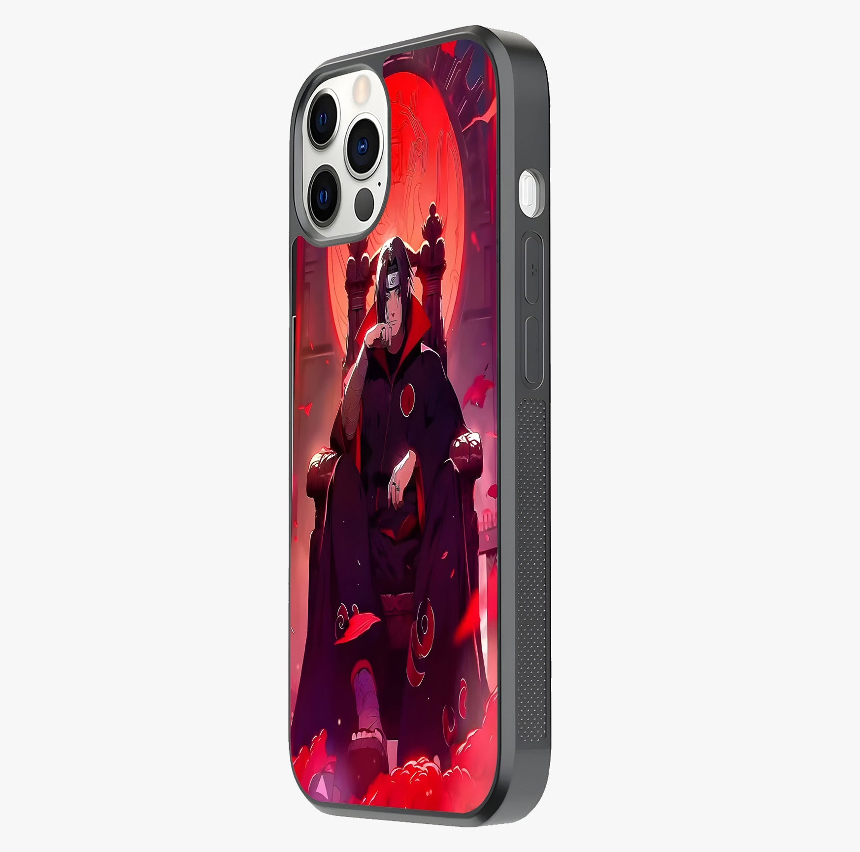 Blood Moon Sovereign Glass Case photographed in natural light showing reflective finish and design depth.