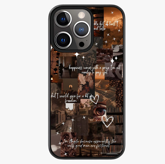Bittersweet Aesthetic Chaos Glass Case showing full back design in clean flat view with glossy glass finish.