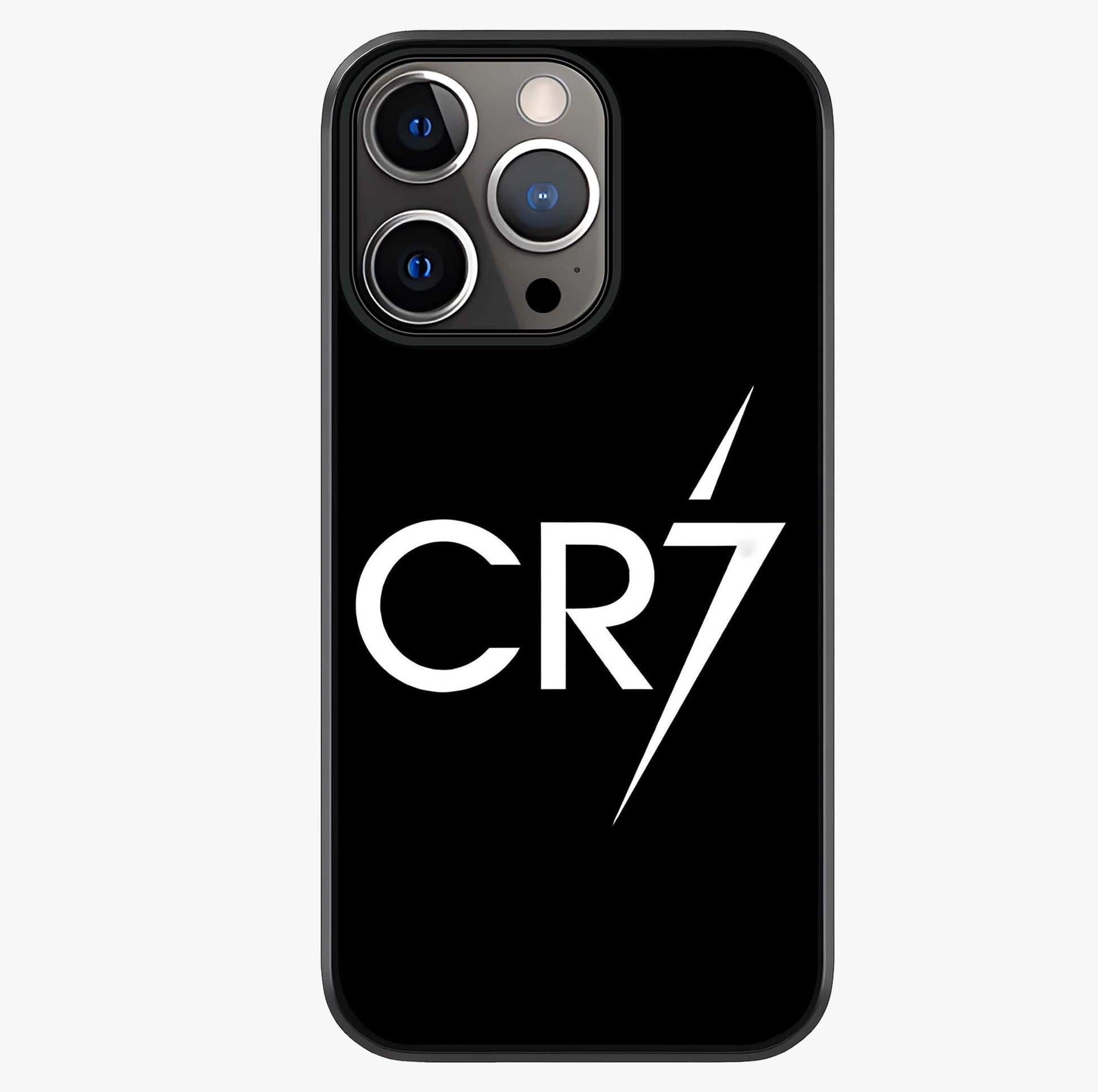 Cr7 Elite Strike Glass Case showing full back design in clean flat view with glossy glass finish.