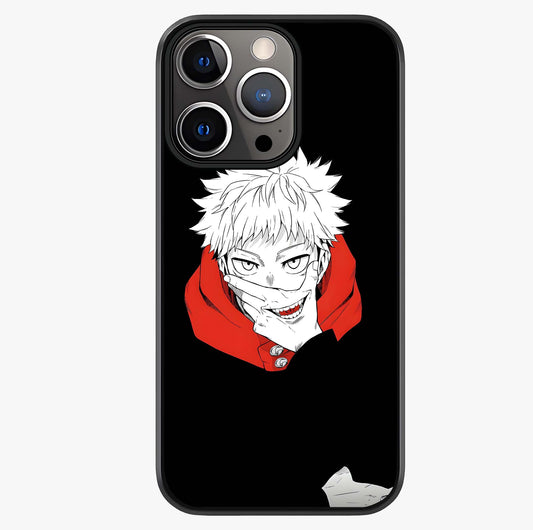 rimson Chaos Smile Glass Case showing full back design in clean flat view with glossy glass finish.