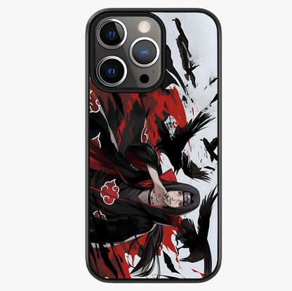 Crimson Crow Illusion Glass Case showing full back design in clean flat view with glossy glass finish.