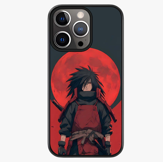 Crimson Moon Warlord Glass Case showing full back design in clean flat view with glossy glass finish.