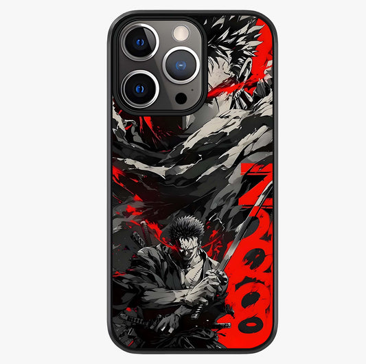 Demon Sword Resolve Glass Case showing full back design in clean flat view with glossy glass finish.