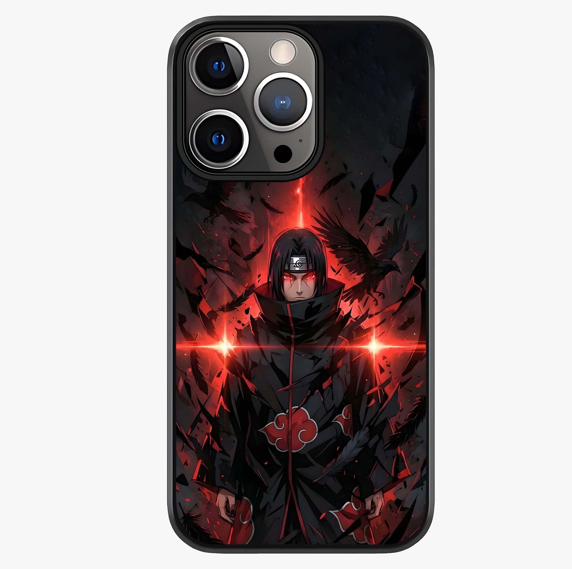 Focused Blade Discipline Glass Case showing full back design in clean flat view with glossy glass finish.