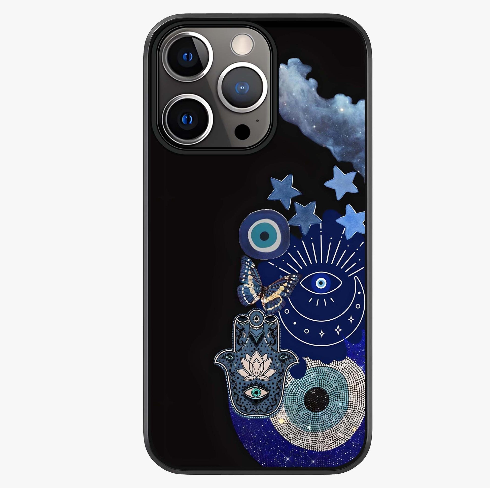 Galactic Charm Cluster Glass Case showing full back design in clean flat view with glossy glass finish.