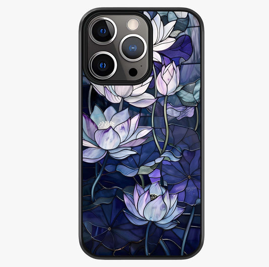 Gloss Petal Rush Glass Case showing full back design in clean flat view with glossy glass finish.