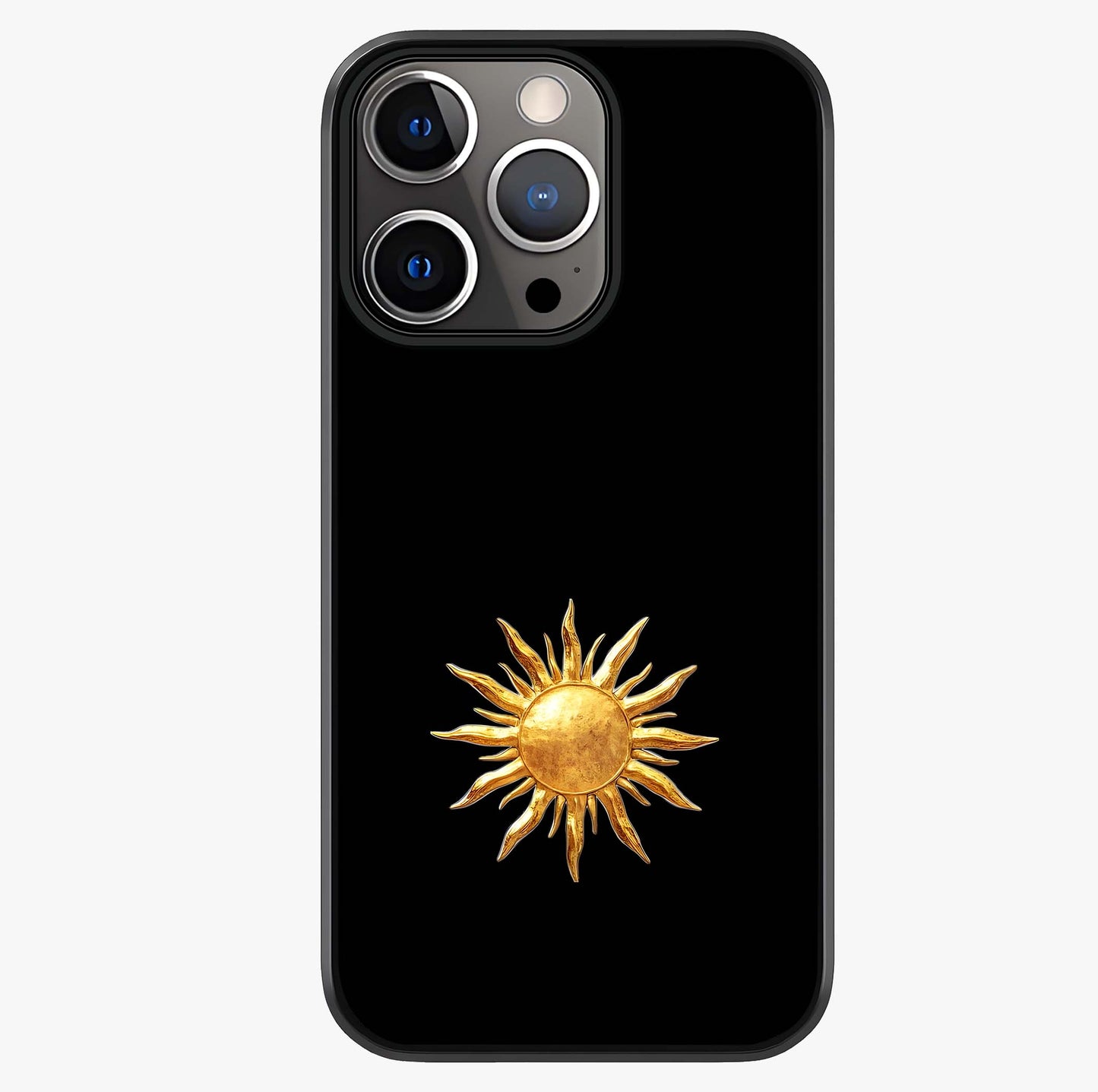 Golden Sun Minimalism Glass Case For iPhone 13 Pro