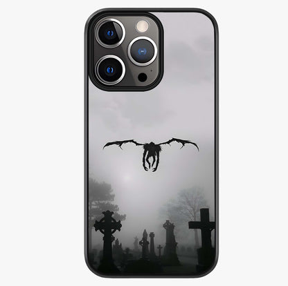 Graveyard Shadow Descent Glass Case showing full back design in clean flat view with glossy glass finish.