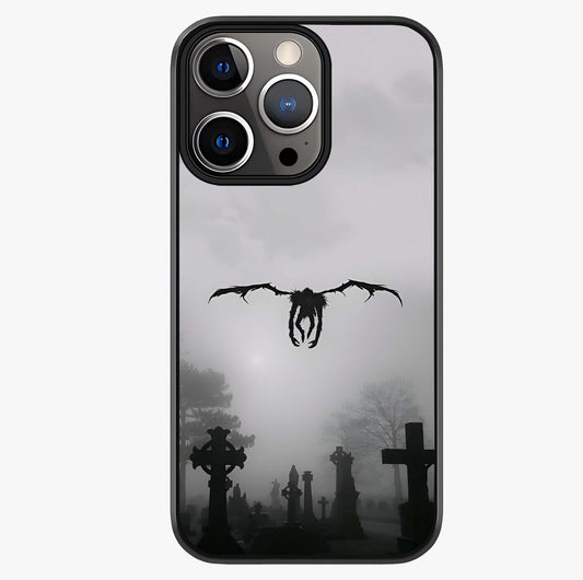 Graveyard Shadow Descent Glass Case showing full back design in clean flat view with glossy glass finish.