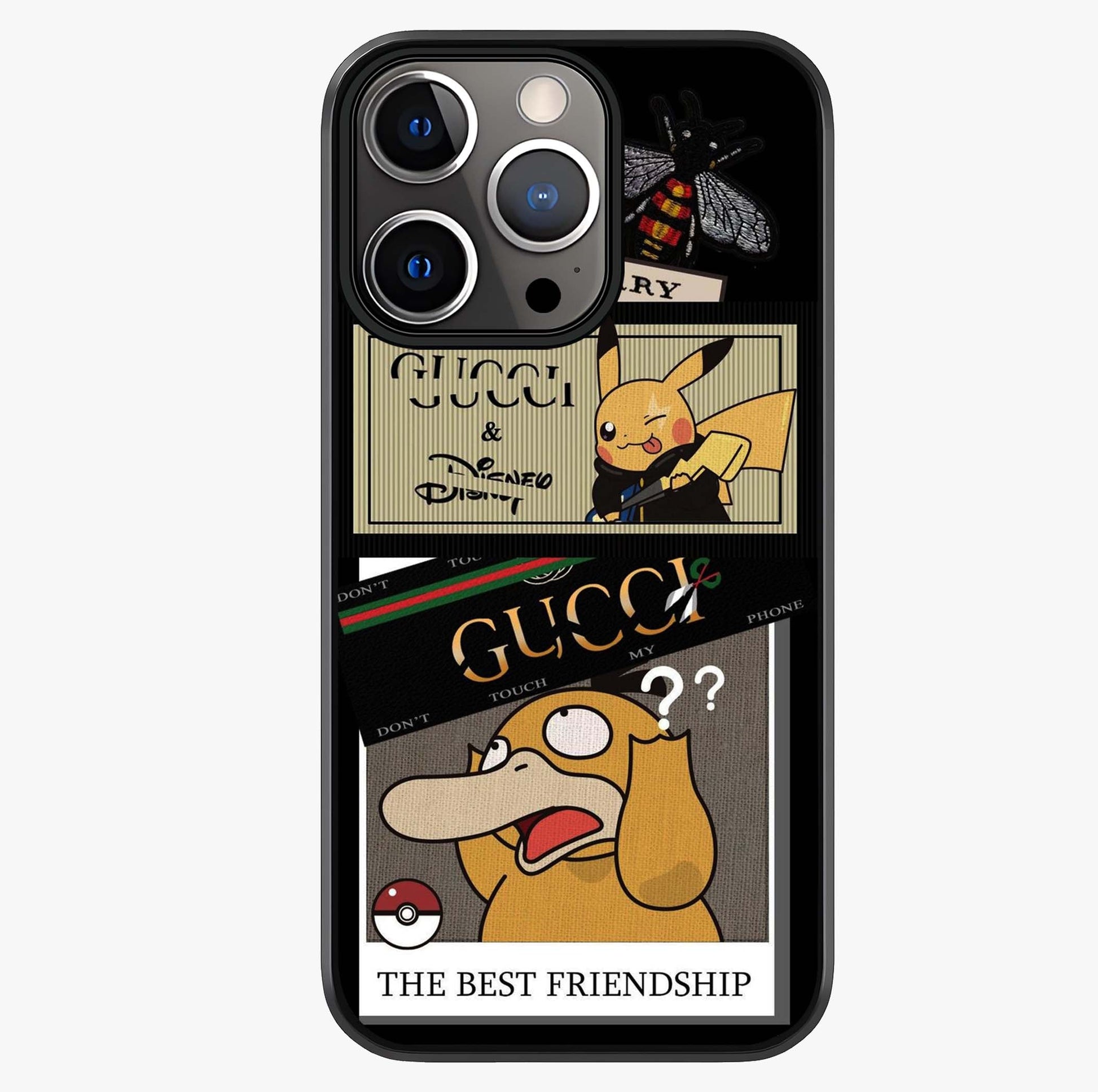 Gucci Play Mashup Glass Case showing full back design in clean flat view with glossy glass finish.