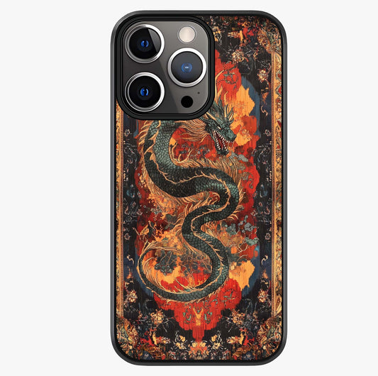 Inferno Dragon Soul Glass Case showing full back design in clean flat view with glossy glass finish.