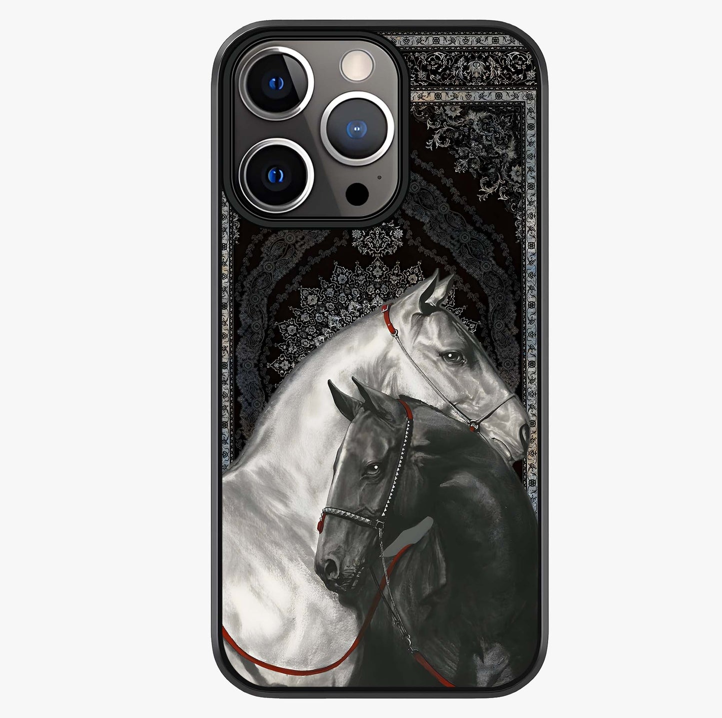 Majestic Ride Legacy Glass Case showing full back design in clean flat view with glossy glass finish.