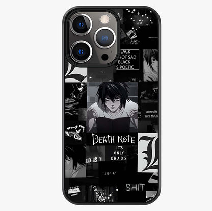 Midnight Chaos Mind Glass Case showing full back design in clean flat view with glossy glass finish.
