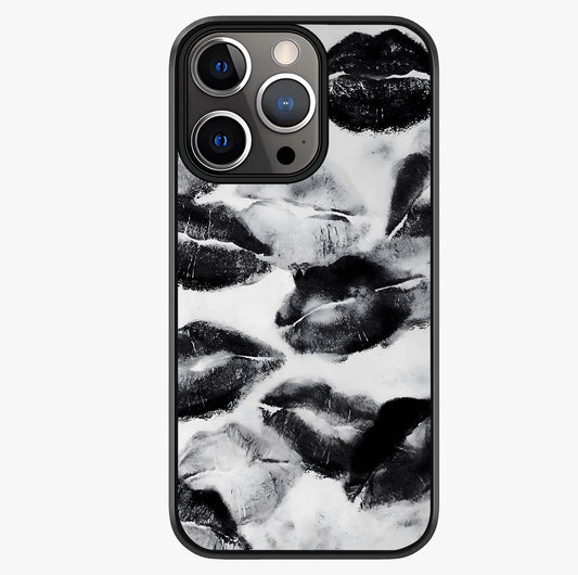 Midnight Kiss Marks Glass Case showing full back design in clean flat view with glossy glass finish.