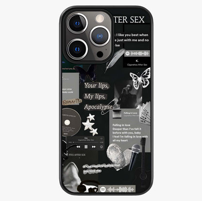Midnight Love Echo Glass Case showing full back design in clean flat view with glossy glass finish.