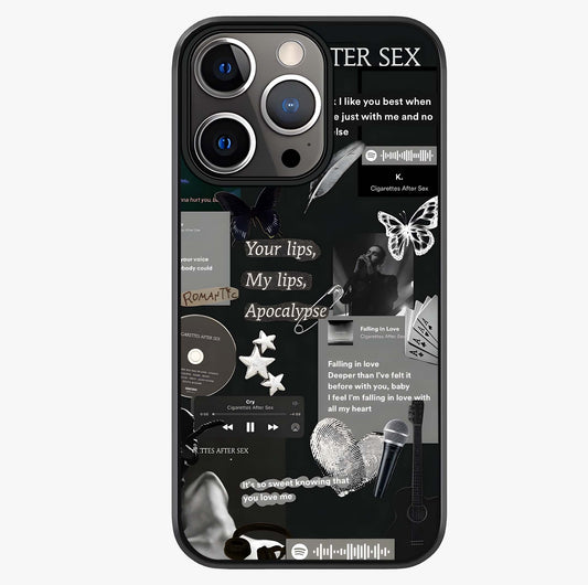 Midnight Love Echo Glass Case showing full back design in clean flat view with glossy glass finish.