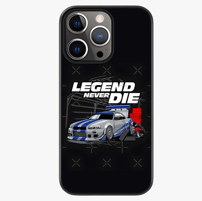 Midnight Racing Legacy Glass Case showing full back design in clean flat view with glossy glass finish.