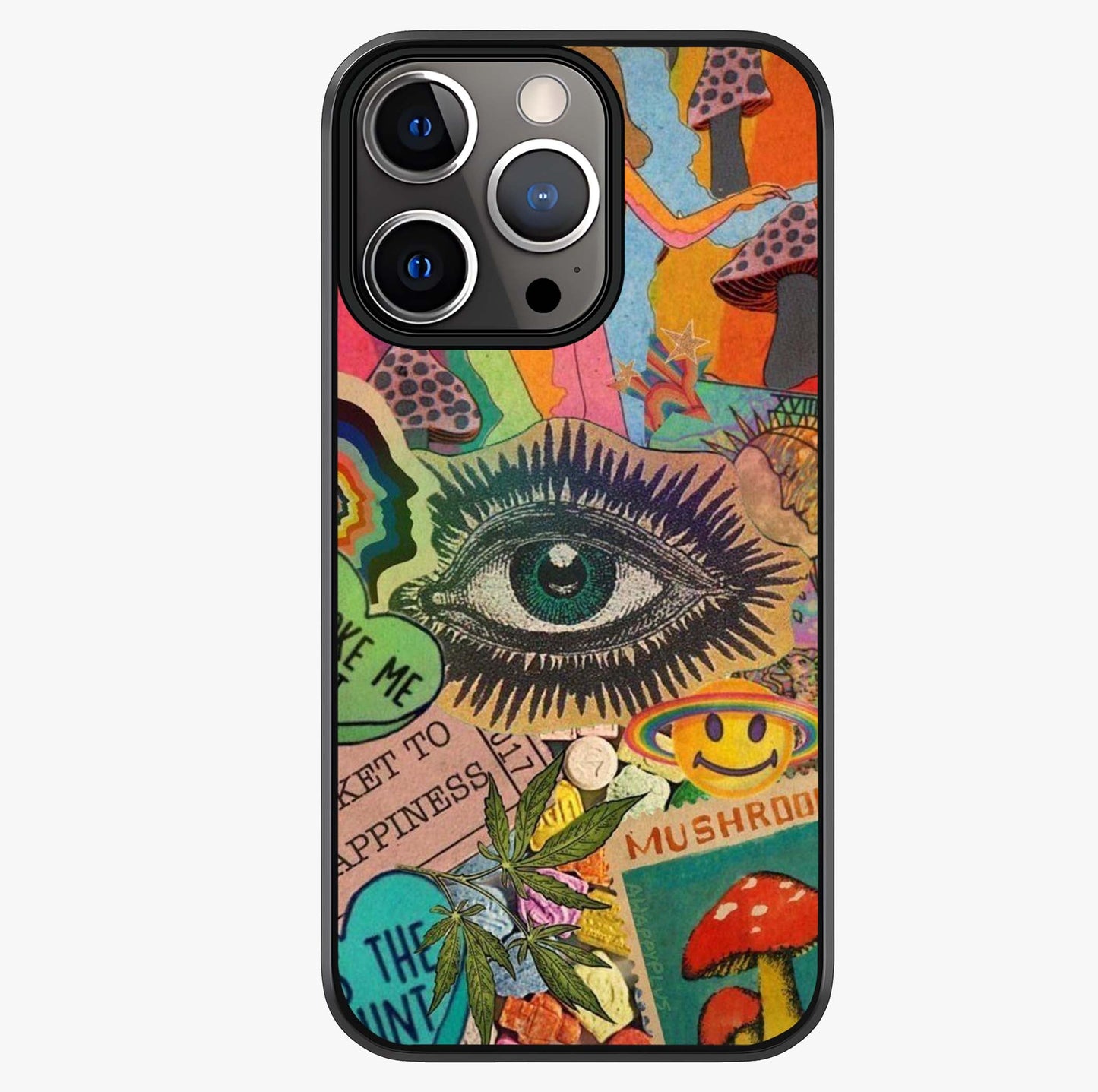 Mystic Eye Wonderland Glass Case showing full back design in clean flat view with glossy glass finish.