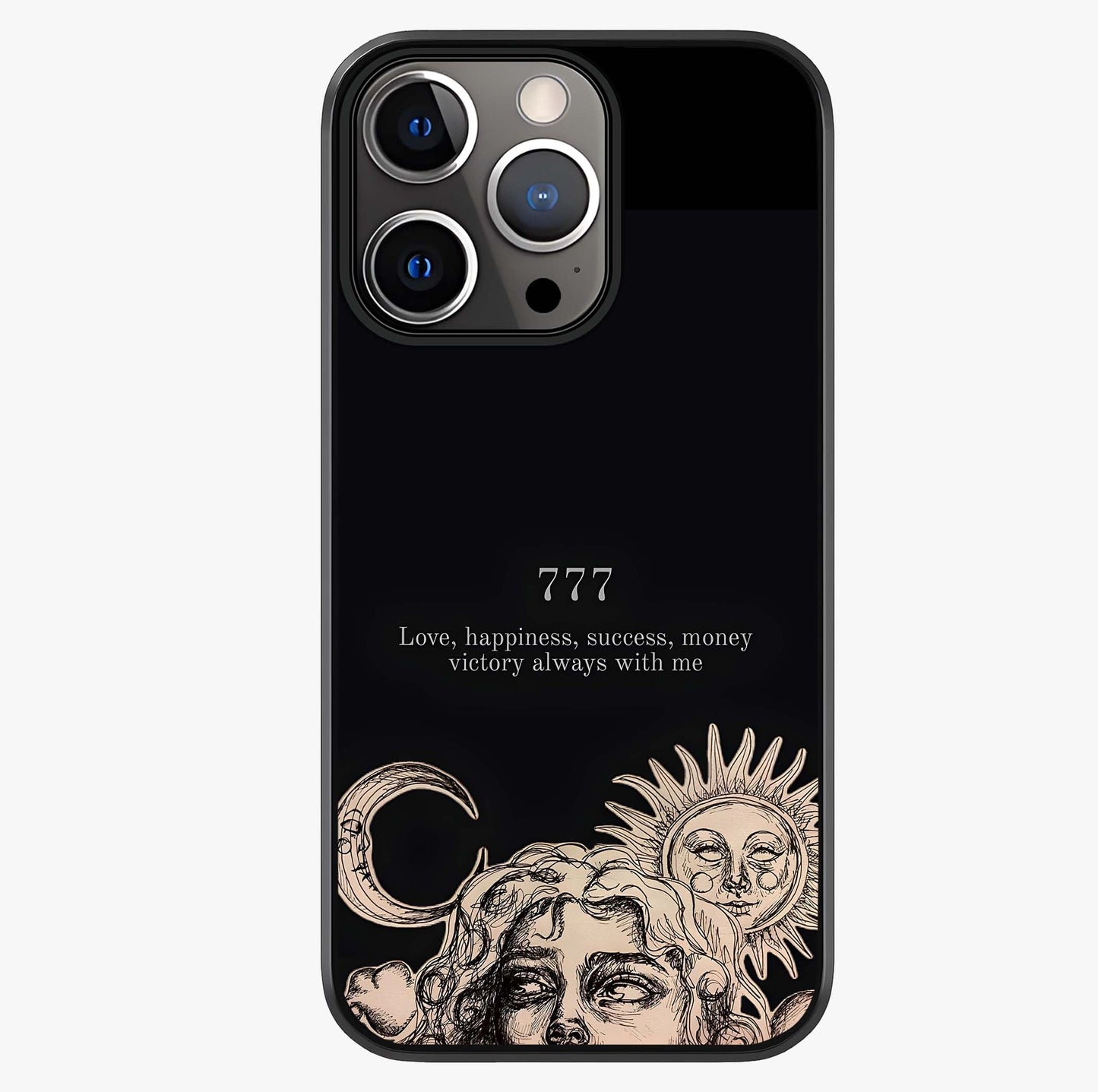 Mystic Victory Aura Glass Case showing full back design in clean flat view with glossy glass finish.