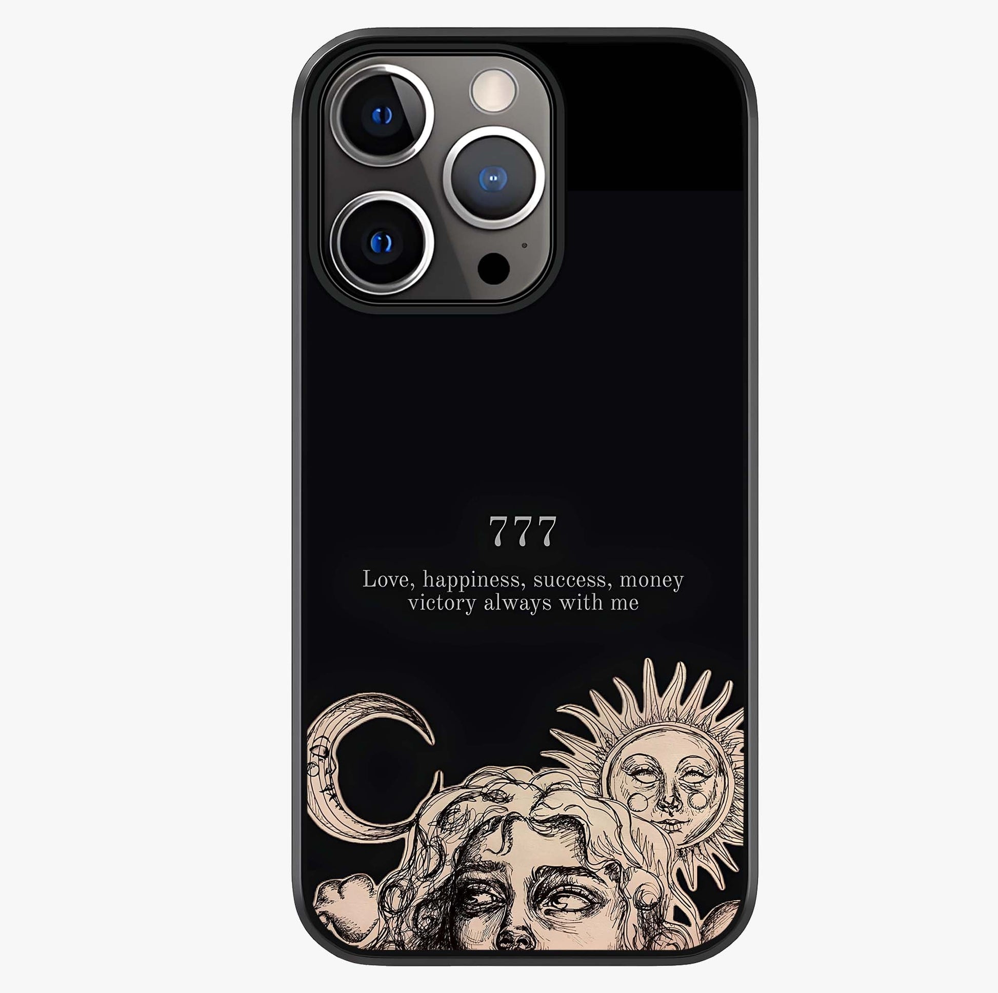 Mystic Victory Aura Glass Case showing full back design in clean flat view with glossy glass finish.
