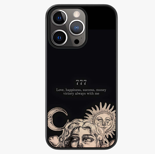 Mystic Victory Aura Glass Case showing full back design in clean flat view with glossy glass finish.