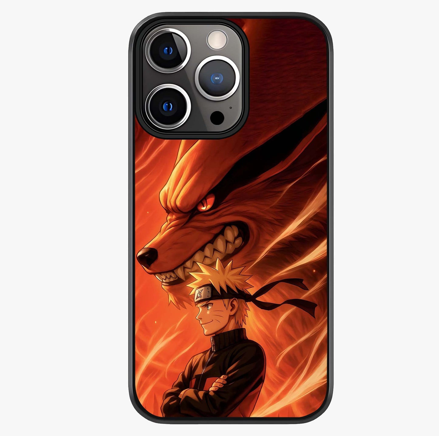Nine Tails Legacy Glass Case showing full back design in clean flat view with glossy glass finish.