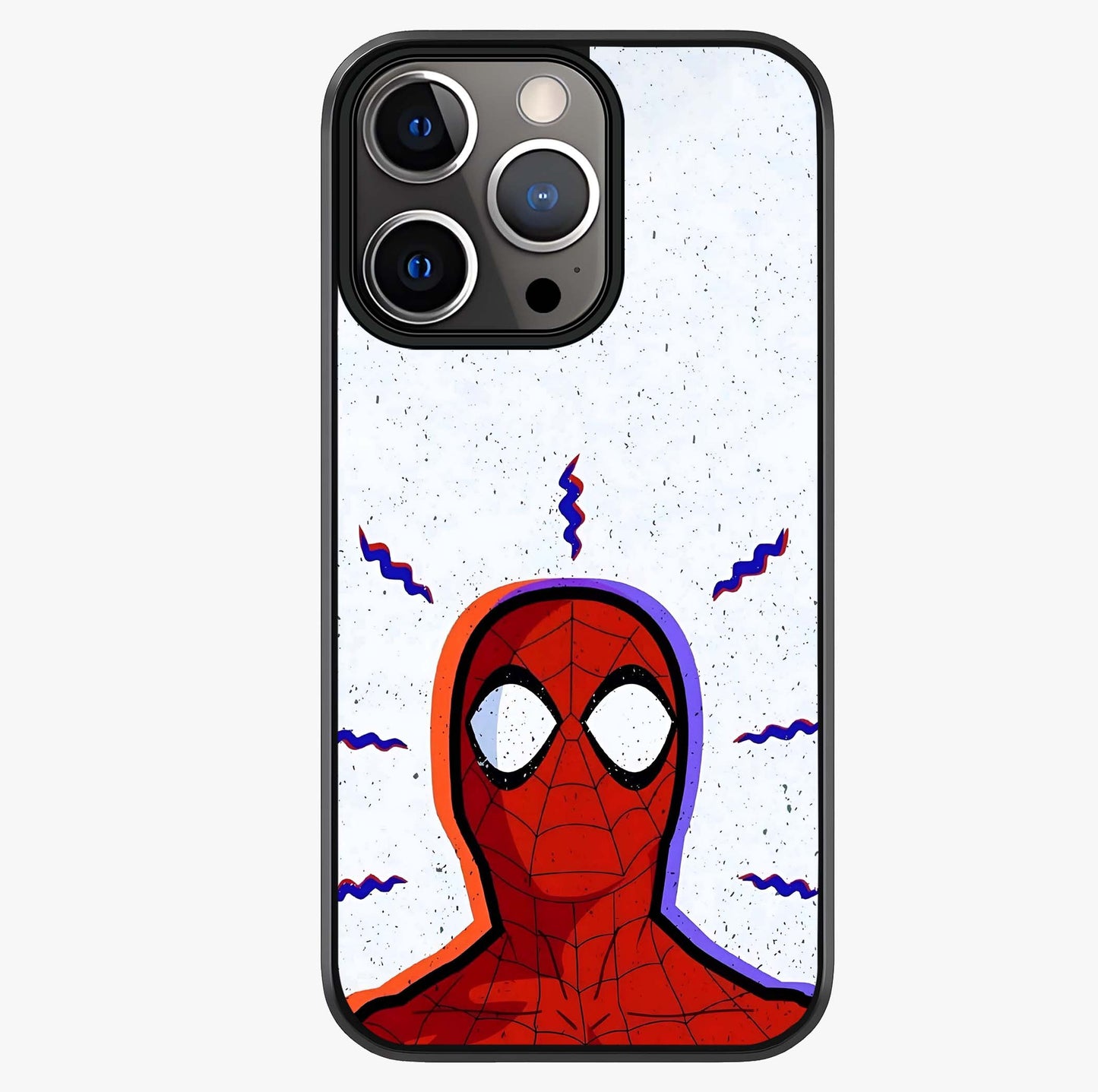 Omg Spiderman Glass Case showing full back design in clean flat view with glossy glass finish.