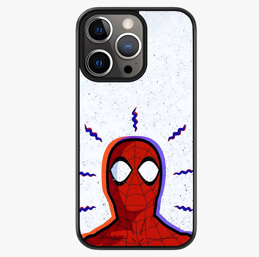 Omg Spiderman Glass Case showing full back design in clean flat view with glossy glass finish.