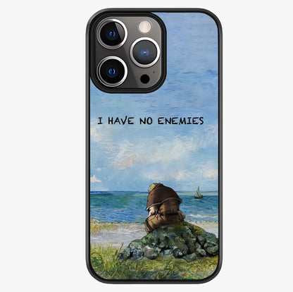 Peace Beyond War Glass Case showing full back design in clean flat view with glossy glass finish.