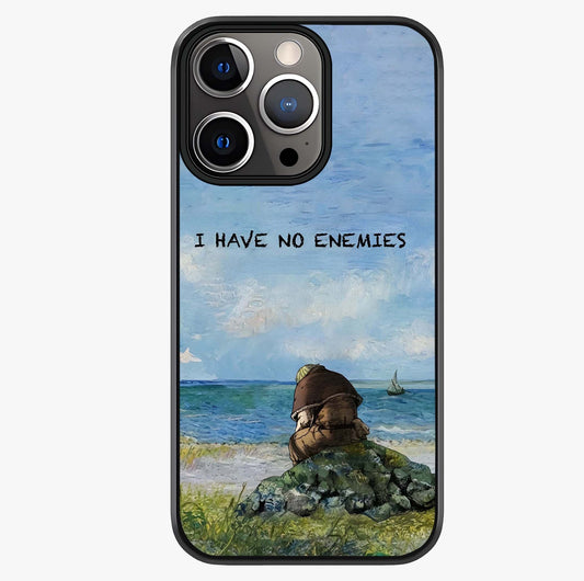 Peace Beyond War Glass Case showing full back design in clean flat view with glossy glass finish.