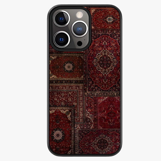 Persian Velvet Tale Glass Case showing full back design in clean flat view with glossy glass finish.