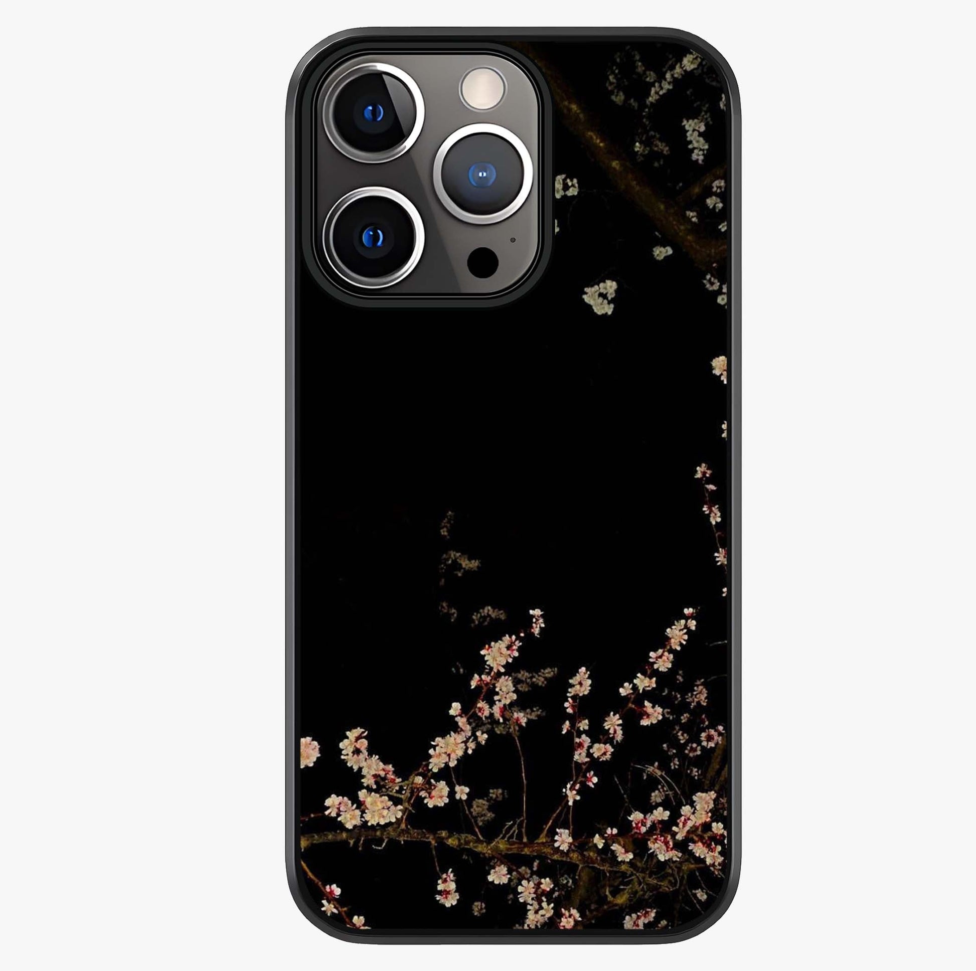 Petal Moon Light With Custom Name Glass Case showing full back design in clean flat view with glossy glass finish.