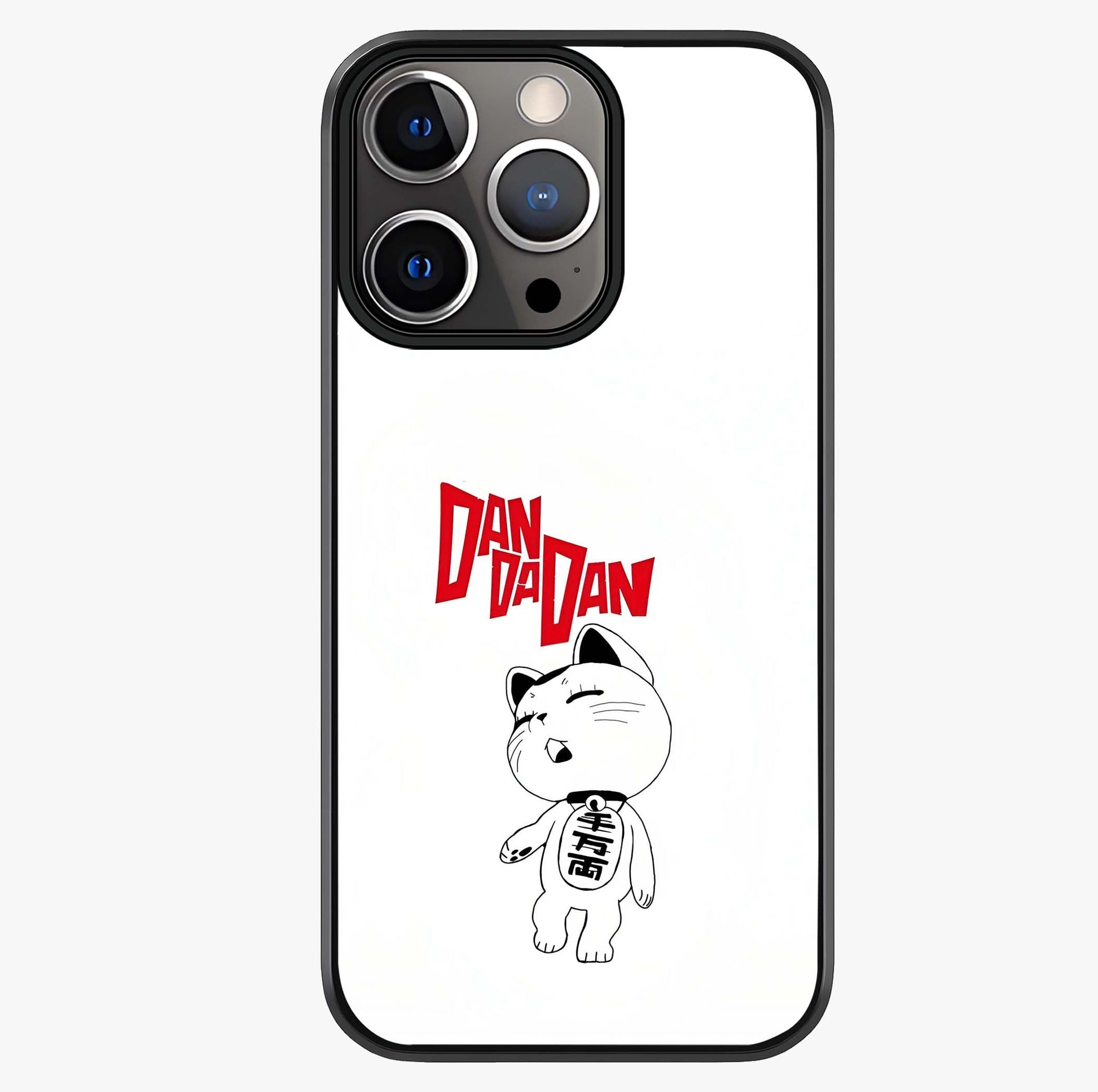 Playful Spirit Charm Glass Case showing full back design in clean flat view with glossy glass finish.