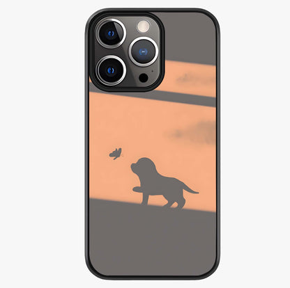 uppy Shadow Art Glass Case showing full back design in clean flat view with glossy glass finish.