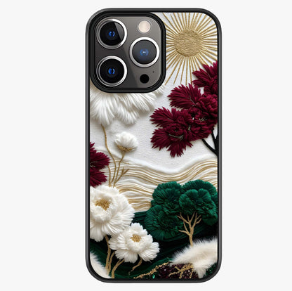 Radiant Bloom Elegance Glass Case showing full back design in clean flat view with glossy glass finish.