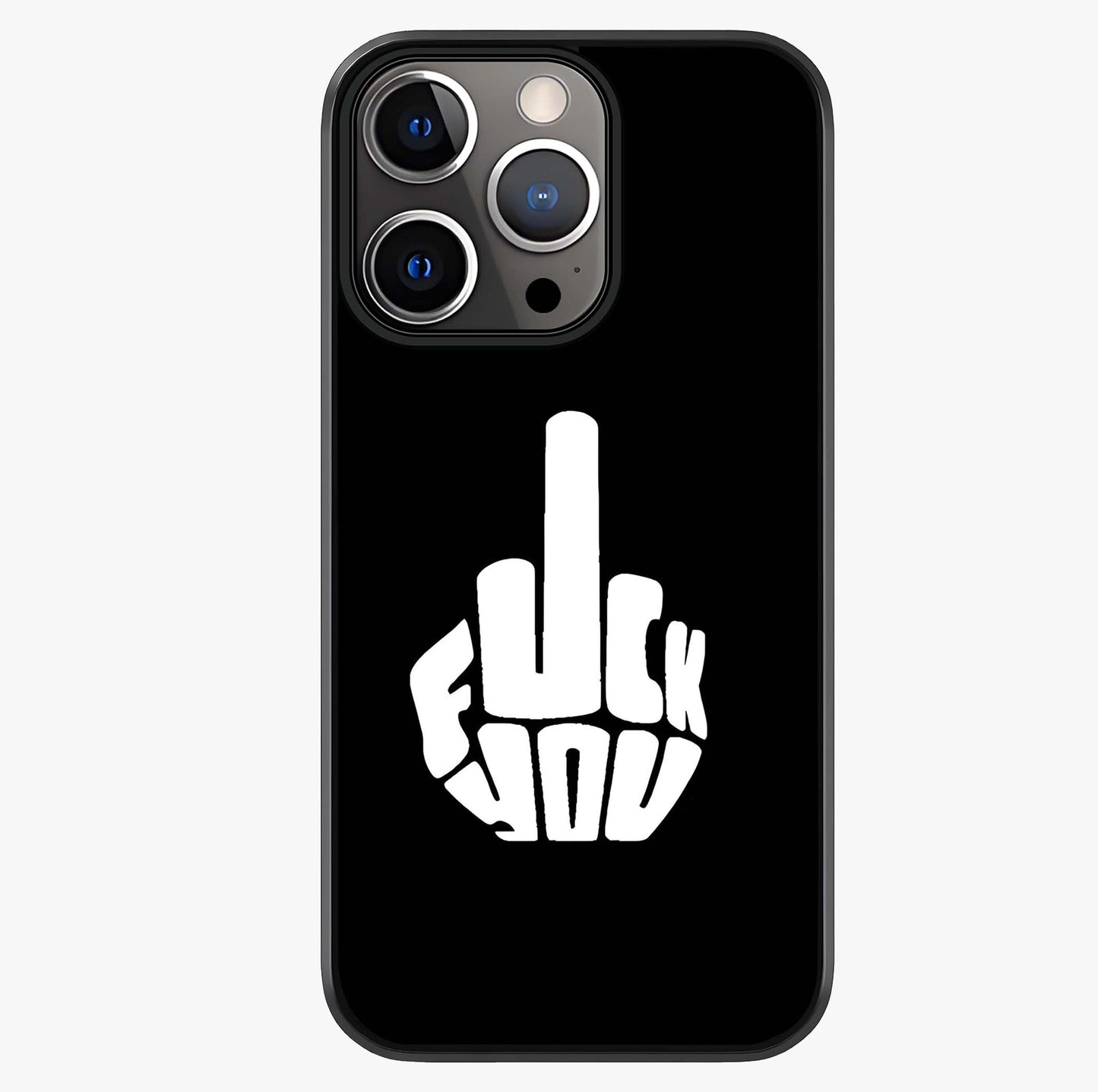 Rebel Mode On Glass Case showing full back design in clean flat view with glossy glass finish.