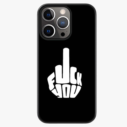 Rebel Mode On Glass Case showing full back design in clean flat view with glossy glass finish.