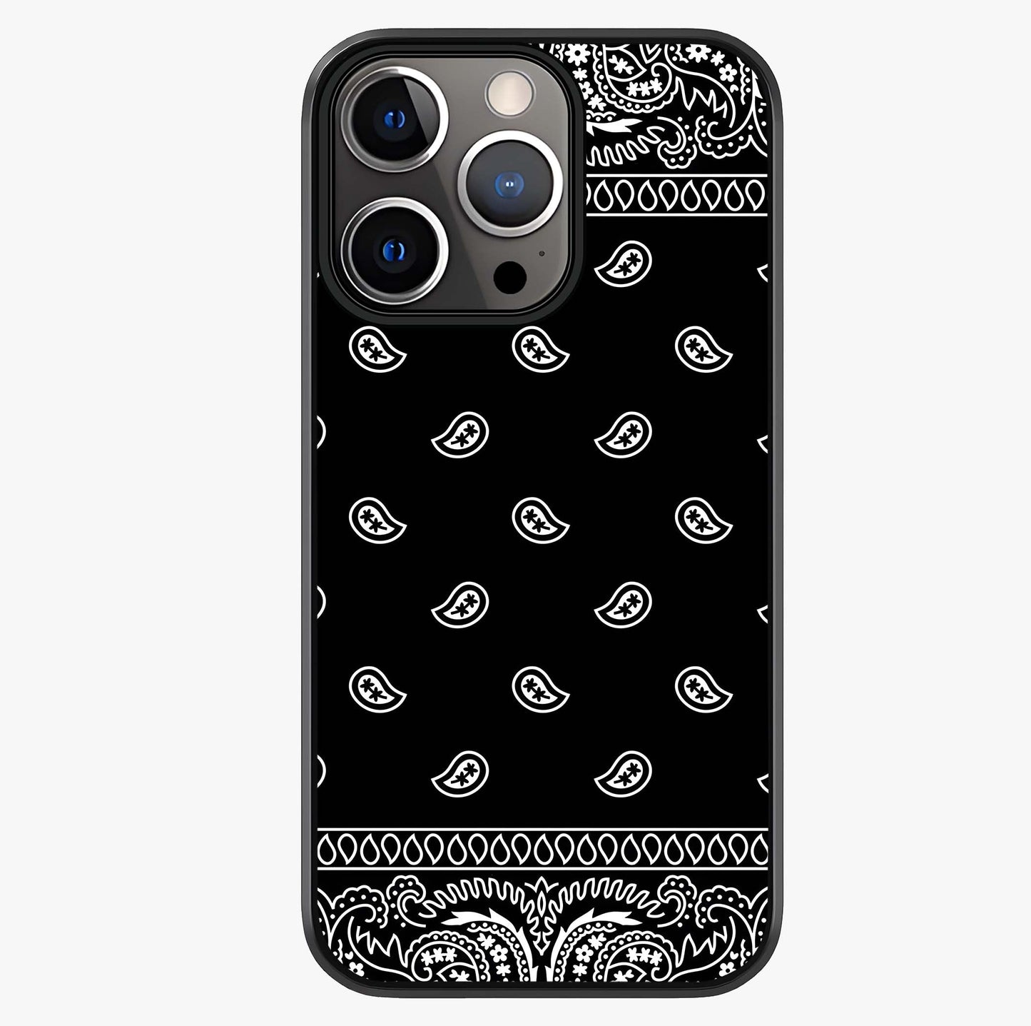 Retro Rebel Threads Glass Case showing full back design in clean flat view with glossy glass finish.