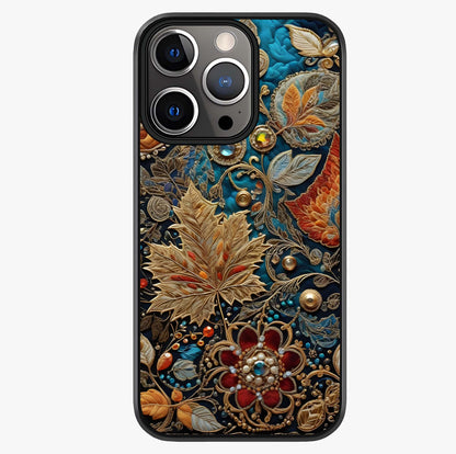Royal Jewel Garden Glass Case showing full back design in clean flat view with glossy glass finish.