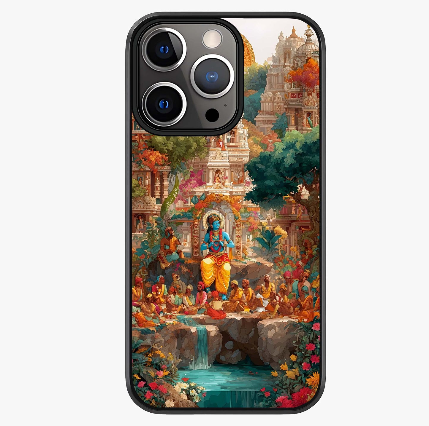 Sacred Sunlight Gods Glass Case showing full back design in clean flat view with glossy glass finish.